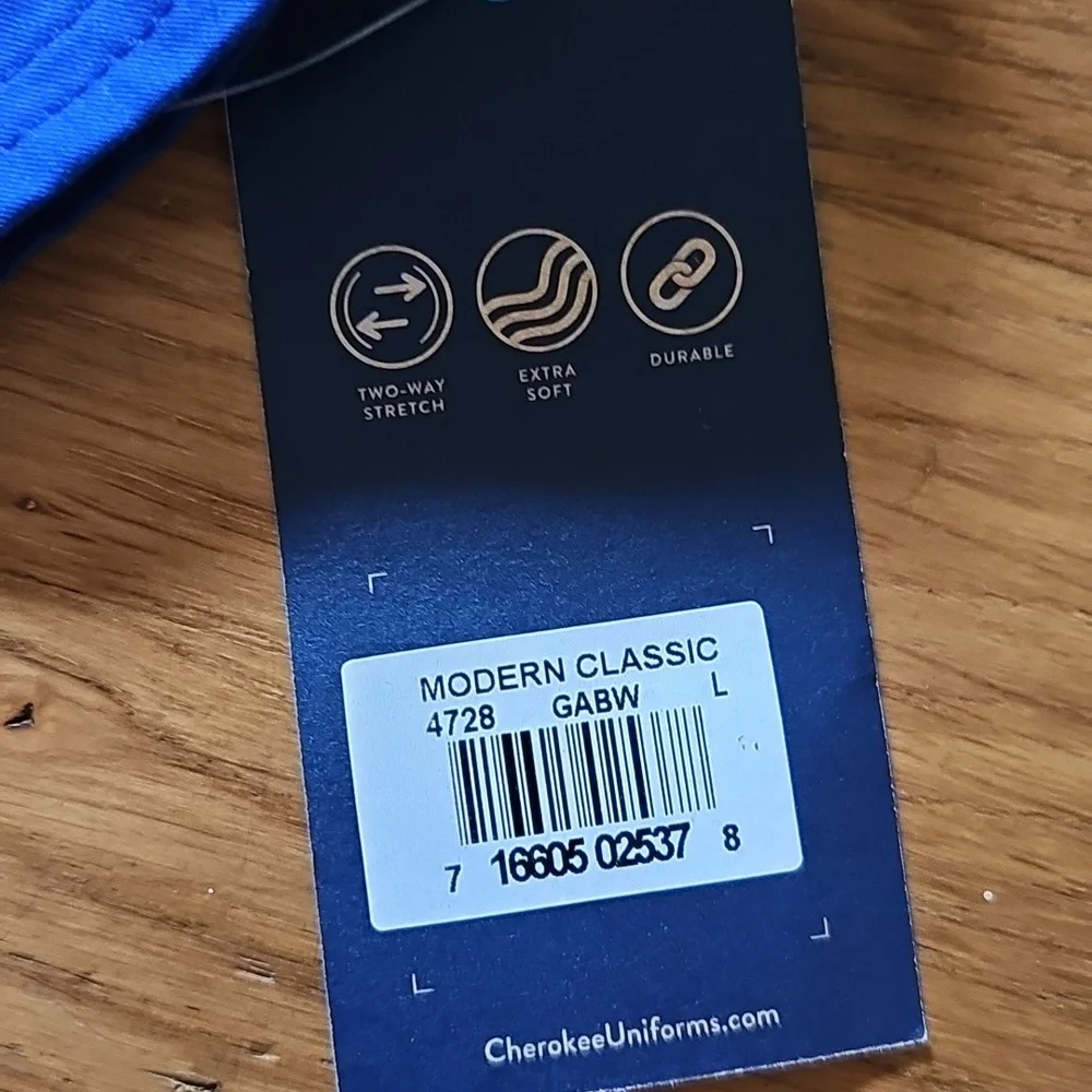 Cherokee Galaxy Blue Short Sleeve VNeck Medical Scrub Top Women's Size Large NWT - Picture 12 of 15